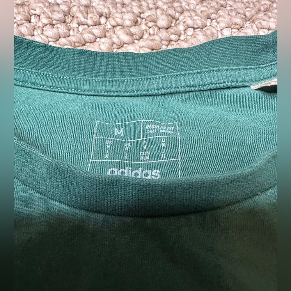 Adidas Men's Dark Green Tee with Gold Accents - Picture 2 of 3